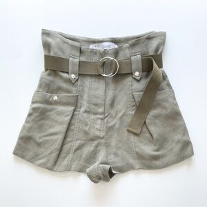 IRO High Waist Khaki Belted Shorts